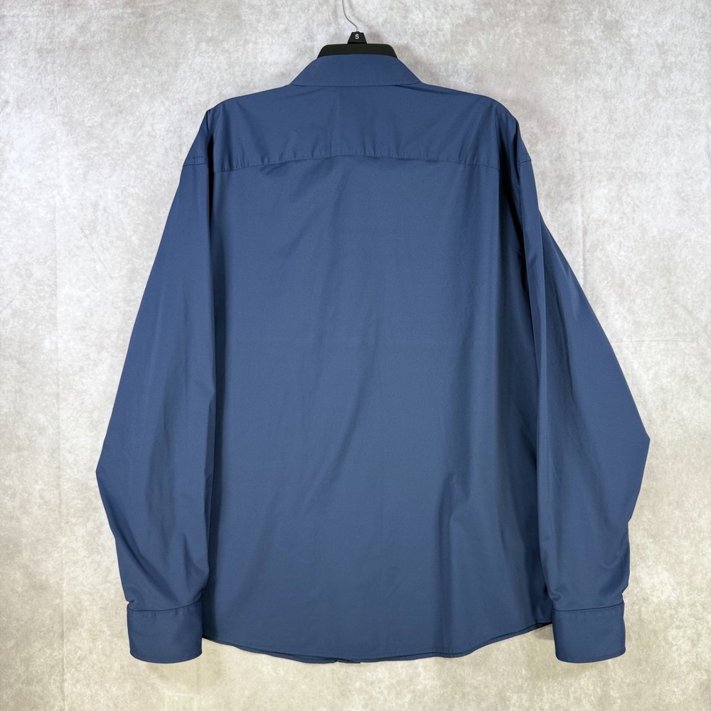 UNTUCKit Shirt Men XXXL Navy Gironde Perf Regular Fit Nylon Stretch L/S Button - Picture 2 of 8